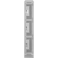 Clean Line Lockers, 3 -tier, 12" x 12" x 72", Steel, Grey, Rivet (Assembled), Perforated EastCoast Offshore Supplies