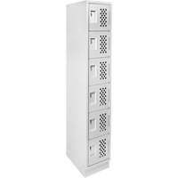 Assembled Lockerettes Clean Line Perforated Economy Lockers, 6 -tier, 18" x 72" x 12", Steel EastCoast Offshore Supplies