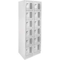 Assembled Lockerettes Clean Line Perforated Economy Lockers, 6 -tier, Bank of 2, 18" x 72" x 12", Steel EastCoast Offshore Supplies