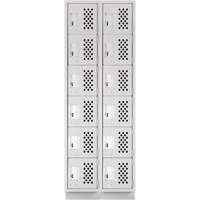 Assembled Lockerettes Clean Line Perforated Economy Lockers, 6 -tier, Bank of 2, 18" x 72" x 12", Steel EastCoast Offshore Supplies