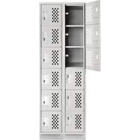 Assembled Lockerettes Clean Line Perforated Economy Lockers, 6 -tier, Bank of 2, 18" x 72" x 12", Steel EastCoast Offshore Supplies