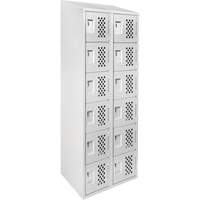 Assembled Lockerettes Clean Line Perforated Economy Lockers, 6 -tier, Bank of 2, 18" x 72" x 12", Steel EastCoast Offshore Supplies