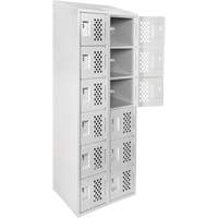 Assembled Lockerettes Clean Line Perforated Economy Lockers, 6 -tier, Bank of 2, 18" x 72" x 12", Steel EastCoast Offshore Supplies