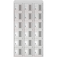 Assembled Lockerettes Clean Line Perforated Economy Lockers, 6 -tier, Bank of 3, 18" x 72" x 12", Steel EastCoast Offshore Supplies