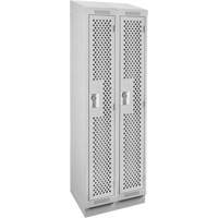Clean Line Lockers, Bank of 2, 24" x 18" x 82", Steel, Grey, Rivet (Assembled), Perforated EastCoast Offshore Supplies