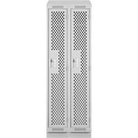 Clean Line Lockers, Bank of 2, 24" x 18" x 82", Steel, Grey, Rivet (Assembled), Perforated EastCoast Offshore Supplies