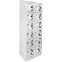 Assembled Lockerettes Clean Line Perforated Economy Lockers, 6 -tier, Bank of 2, 18" x 72" x 12", Steel EastCoast Offshore Supplies