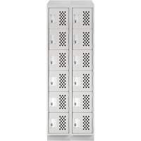 Assembled Lockerettes Clean Line Perforated Economy Lockers, 6 -tier, Bank of 2, 18" x 72" x 12", Steel EastCoast Offshore Supplies
