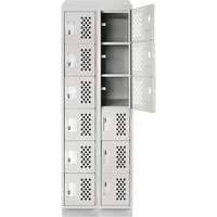 Assembled Lockerettes Clean Line Perforated Economy Lockers, 6 -tier, Bank of 2, 18" x 72" x 12", Steel EastCoast Offshore Supplies