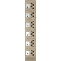 Assembled Lockerettes Clean Line Perforated Economy Lockers, 6 -tier, 18" x 72" x 12", Steel EastCoast Offshore Supplies