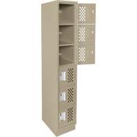 Assembled Lockerettes Clean Line Perforated Economy Lockers, 6 -tier, 18" x 72" x 12", Steel EastCoast Offshore Supplies
