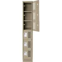 Assembled Lockerettes Clean Line Perforated Economy Lockers, 6 -tier, 18" x 72" x 12", Steel EastCoast Offshore Supplies