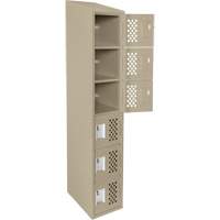 Assembled Lockerettes Clean Line Perforated Economy Lockers, 6 -tier, 18" x 72" x 12", Steel EastCoast Offshore Supplies