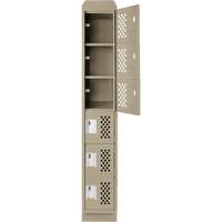 Assembled Lockerettes Clean Line Perforated Economy Lockers, 6 -tier, 18" x 72" x 12", Steel EastCoast Offshore Supplies