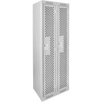 Clean Line Lockers, 2 -tier, 12" x 12" x 72", Steel, Grey, Rivet (Assembled), Perforated EastCoast Offshore Supplies