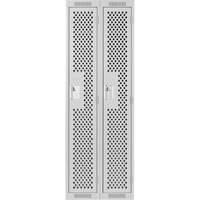 Clean Line Lockers, 2 -tier, 12" x 12" x 72", Steel, Grey, Rivet (Assembled), Perforated EastCoast Offshore Supplies