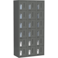 Concorde Heavy-Duty Lockers, 6 -tier, Bank of 3, 36" x 18" x 72", Steel, Charcoal, Welded (Assembled) EastCoast Offshore Supplies