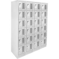 Assembled Clean Line Perforated Economy Lockers, 6 -tier, Bank of 4, 18" x 72" x 12", Steel EastCoast Offshore Supplies