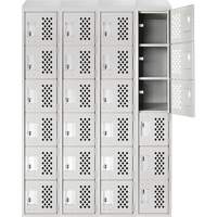 Assembled Clean Line Perforated Economy Lockers, 6 -tier, Bank of 4, 18" x 72" x 12", Steel EastCoast Offshore Supplies