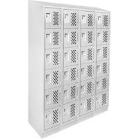 Assembled Clean Line Perforated Economy Lockers, 6 -tier, Bank of 4, 18" x 72" x 12", Steel EastCoast Offshore Supplies