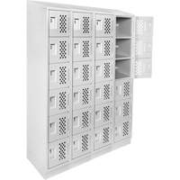Assembled Clean Line Perforated Economy Lockers, 6 -tier, Bank of 4, 18" x 72" x 12", Steel EastCoast Offshore Supplies