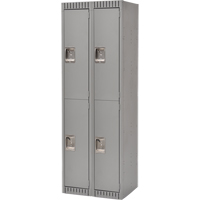 Lockers, 2 -tier, Bank of 2, 24" x 18" x 72", Steel, Grey, Knocked Down EastCoast Offshore Supplies