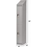 Casiers, 2 niveaux, 12" x 18" x 82", Acier, Gris, D&eacute;mont&eacute; EastCoast Offshore Supplies