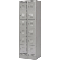 Lockers, 6 -tier, Bank of 2, 24" x 18" x 76", Steel, Grey, Knocked Down EastCoast Offshore Supplies