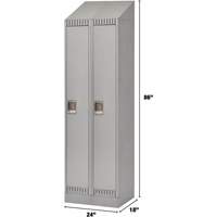 Lockers, Bank of 2, 24" x 18" x 86", Steel, Grey, Knocked Down EastCoast Offshore Supplies