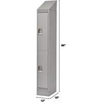 Lockers, 2 -tier, 12" x 18" x 86", Steel, Grey, Knocked Down EastCoast Offshore Supplies