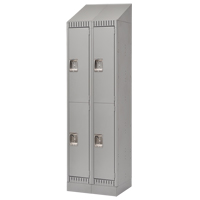 Lockers, 2 -tier, Bank of 2, 24" x 18" x 86", Steel, Grey, Knocked Down EastCoast Offshore Supplies
