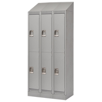 Lockers, 2 -tier, Bank of 3, 36" x 18" x 86", Steel, Grey, Knocked Down EastCoast Offshore Supplies