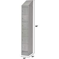 Lockers, 6 -tier, 12" x 18" x 86", Steel, Grey, Knocked Down EastCoast Offshore Supplies