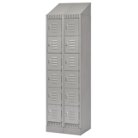 Lockers, 6 -tier, Bank of 2, 24" x 18" x 86", Steel, Grey, Knocked Down EastCoast Offshore Supplies