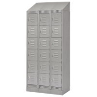 Lockers, 6 -tier, Bank of 3, 36" x 18" x 86", Steel, Grey, Knocked Down EastCoast Offshore Supplies