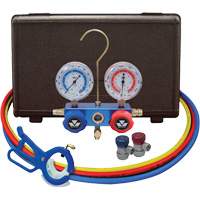 Automotive Manifold Gauge Set with Manual Couplers & 3-in-1 Side Mount Can Tap Valve EastCoast Offshore Supplies