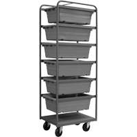 Mobile Tub Rack, Double-sided, 6 bins, 26" W x 18" D x 74" H EastCoast Offshore Supplies