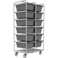 Mobile Tub Rack, Double-sided, 12 bins, 26" W x 36" D x 74" H EastCoast Offshore Supplies