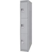 Lockers, 3 -tier, 12" x 18" x 72", Steel, Grey, Knocked Down EastCoast Offshore Supplies