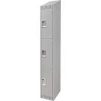 Lockers, 3 -tier, 12" x 18" x 82", Steel, Grey, Knocked Down EastCoast Offshore Supplies