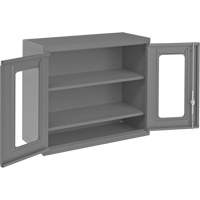 Armoire de rangement murale avec portes transparentes, 26-15/16" h x 29-7/8" la x 13-11/16" p, 2 tablettes, Acier, Gris EastCoast Offshore Supplies