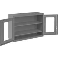 Armoire de rangement murale avec portes transparentes, 26-15/16" h x 35-7/8" la x 13-11/16" p, 2 tablettes, Acier, Gris EastCoast Offshore Supplies