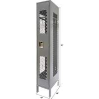Vented Lockers, 12" x 18" x 78", Steel, Grey, Knocked Down, Perforated EastCoast Offshore Supplies