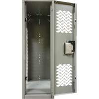 Vented Lockers, 2 -tier, Bank of 3, 36 x 18" x 88", Steel, Grey, Knocked Down, Perforated EastCoast Offshore Supplies