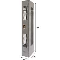 Vented Lockers, 12" x 18" x 78", Steel, Grey, Knocked Down, Perforated EastCoast Offshore Supplies