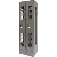 Vented Lockers, Bank of 2, 24" x 18" x 78", Steel, Grey, Knocked Down, Perforated EastCoast Offshore Supplies