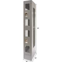 Vented Lockers, 2 -tier, 12" x 18" x 78", Steel, Grey, Knocked Down, Perforated EastCoast Offshore Supplies