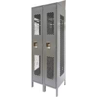 Vented Lockers, Bank of 2, 24" x 18" x 88", Steel, Grey, Knocked Down, Perforated EastCoast Offshore Supplies