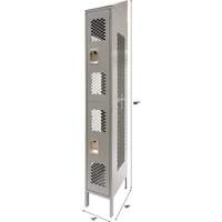 Vented Lockers, 2 -tier, 12" x 18" x 88", Steel, Grey, Knocked Down, Perforated EastCoast Offshore Supplies
