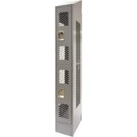 Vented Lockers, 2 -tier, 12" x 18" x 88", Steel, Grey, Knocked Down, Perforated EastCoast Offshore Supplies
